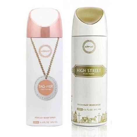 Armaf Tag Her & High Street Perfume Body Spray For Women (200ml Each)