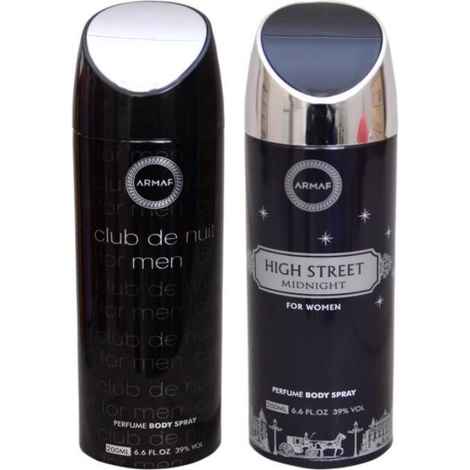 Buy Armaf Club De Nuit Men & High Street Midnight Perfume Body Spray For Men & Women (200ml Each) - Purplle