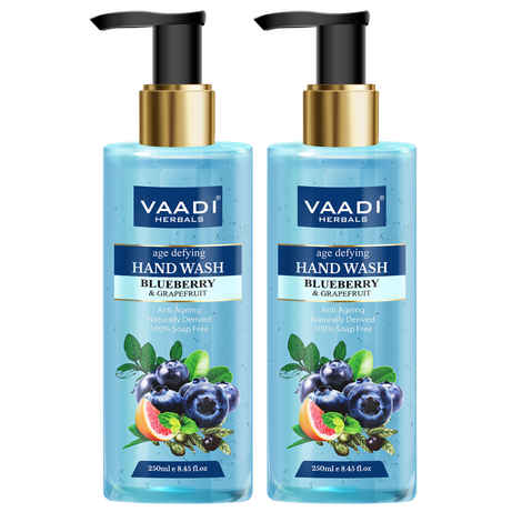 Buy Vaadi Herbals Pack of 2 Age Defying Blueberry & Grapefruit Hand Wash (250 ml x 2) - Purplle