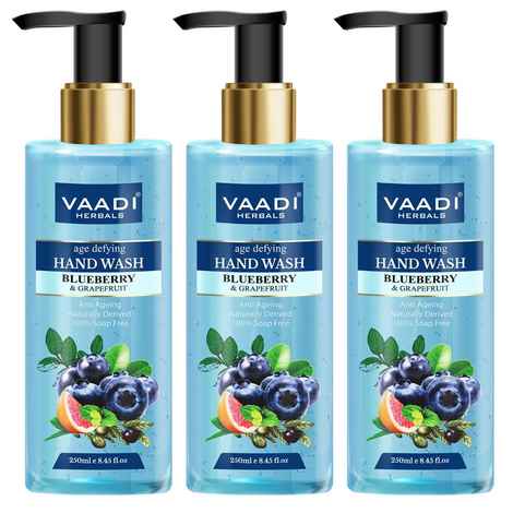 Buy Vaadi Herbals Pack of 3 Age Defying Blueberry & Grapefruit Hand Wash (250 ml x 3) - Purplle