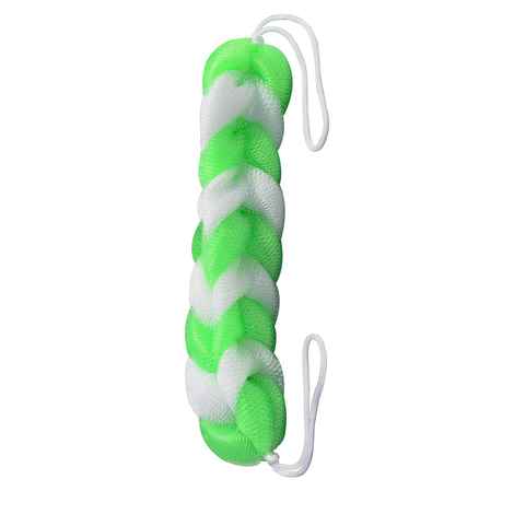 PANACHE Shower Sponge 9 Knots Rope, Green & White