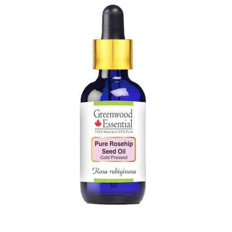 Greenwood Essential Pure Rosehip Seed Oil 15ml (Rosa rubiginosa) with Glass Dropper 100% Natural Cold Pressed Therapeutic Grade