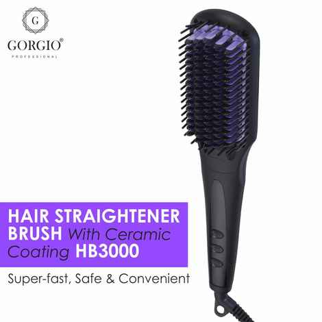 Gorgio Professional Hair Straightner Brush Hb3000 With Ceramic Coating