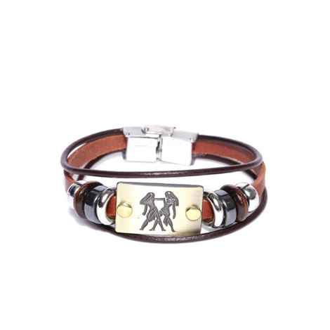 Buy Golden Peacock Unisex Brown Gemini Multistranded Bracelet - Purplle