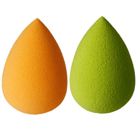 Gorgio Professional Beauty Blender Puff Sponge Egg Shape - 2 Pcs (Green & Orange)