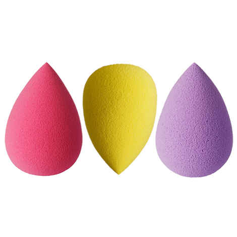Gorgio Professional Beauty Blender Puff Sponge Egg Shape - 3 Pcs (Pink, Yellow Purplle)