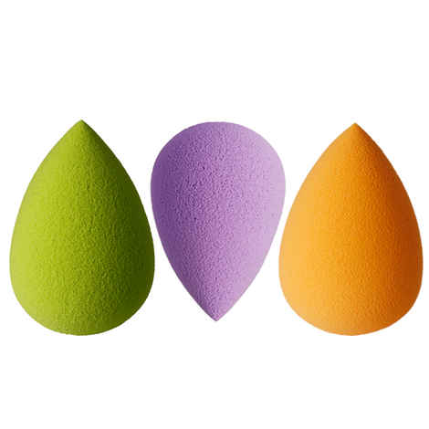 Gorgio Professional Beauty Blender Puff Sponge Egg Shape - 3 Pcs (Green, Purplle Orange)