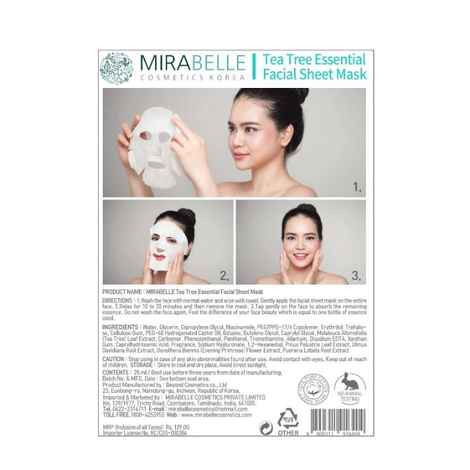 Buy Mirabelle Korea Tea Tree Essential Facial Sheet Mask (A Pack Of 5) (25 ml) - Purplle