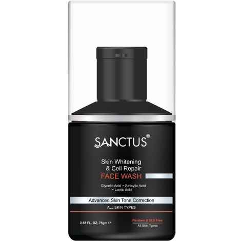Buy Sanctus Skin Whitening & Cell Repair Face Wash - (100 ml) (Enriched With Salicylic, Lactic & Glycolic Acid For Instant Glow) - Purplle