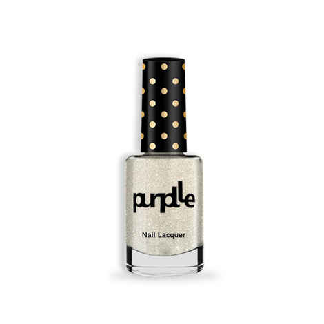 Purplle Nail Lacquer, White, Glitter - High On Chick-Flicks 3 | High Shine | Quick Drying | Consistent Shade | One-swipe Application