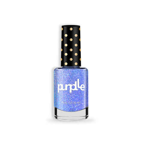 Purplle Nail Lacquer, Blue, Glitter - High On Rom-Coms 4 | High Shine | Quick Drying | Consistent Shade | One-swipe Application