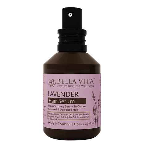 Buy Lavender Hair Serum For Frizzy, Dry & Coloured Hair, 70 ml with Organic Argan Oil & Vitamin E | SLES & Paraben Free - Purplle