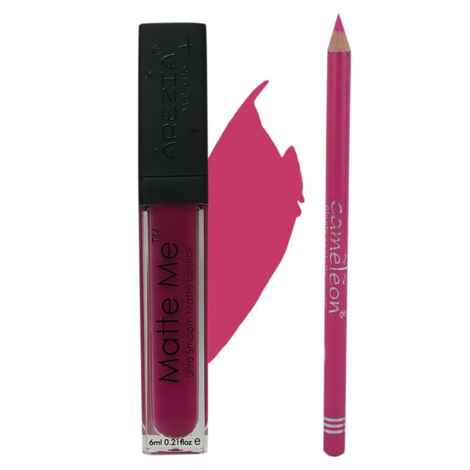 Buy Arezia Matte Me Ultra Smooth Matte Lipstick Lipcream (Cochineal Pink) & Camelon Lip Liner (Fuchsia Pink) - Purplle