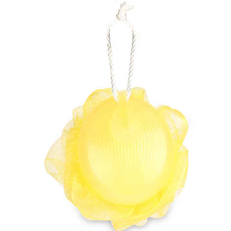 Gorgio Professional Lemon Yellow Loofah With Handle Grip Color May Vary