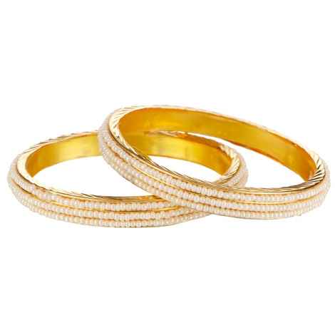 Buy Kord Store Fashion Jewellery Traditional Gold Plated Bangles Set for Girls and Women. Two Bangales (KSBAN50007) - Purplle