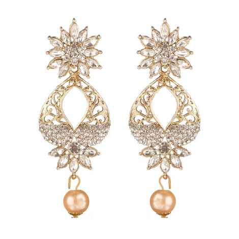 Buy Kord Store Traditional Gold Plated Diamond Earrings for Girls & Women. One Pair Of Earring (KSEAR70010) - Purplle