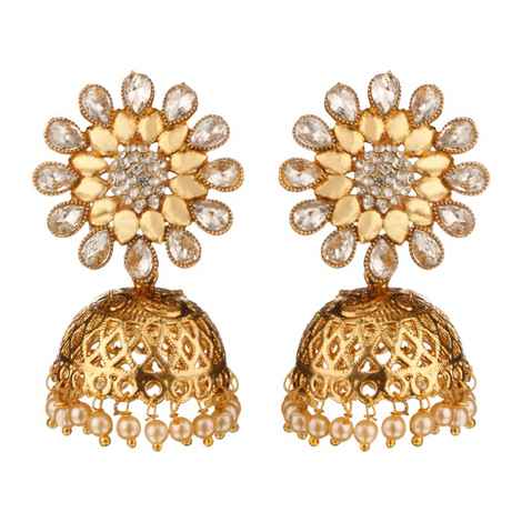 Buy Kord Store Traditional Gold Plated Diamond Earrings for Girls & Women. One Pair Of Earring (KSEAR70019) - Purplle