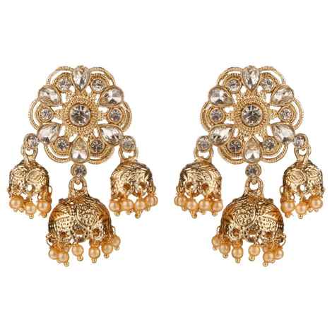 Buy Kord Store Traditional Gold Plated Diamond Earrings for Girls & Women. One Pair Of Earring (KSEAR70020) - Purplle