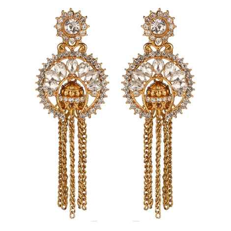 Buy Kord Store Traditional Gold Plated Diamond Earrings for Girls & Women. One Pair Of Earring (KSEAR70032) - Purplle