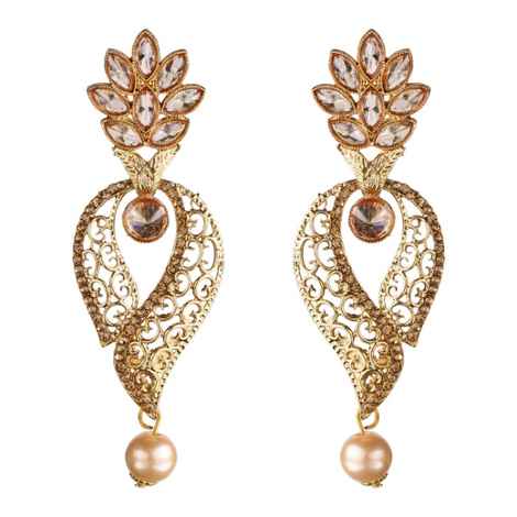 Buy Kord Store Traditional Gold Plated Diamond Earrings for Girls & Women. One Pair Of Earring (KSEAR70041) - Purplle