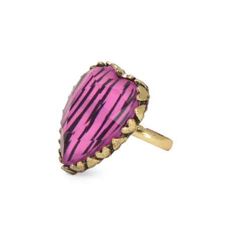 Buy Crunchy Fashion Valentine Special Pink Zebra Heart Ring - Purplle