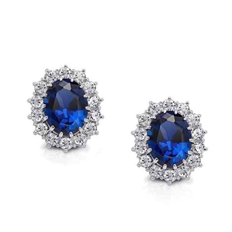 Buy Crunchy Fashion Blue Sapphire Stud Earrings - Purplle