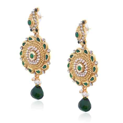 Buy Royal Bling Emerald Paisley Circlet Golden Earring - Purplle