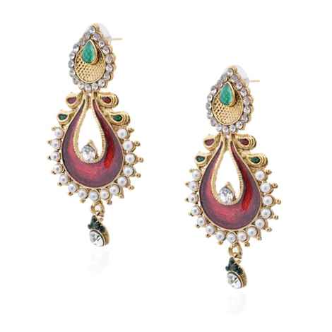Buy Royal Bling Wondrous Claret Turq Earring - Purplle
