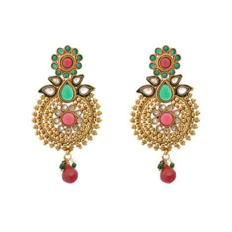 Buy Royal Bling Classy Pastel With Golden Nuts Copper Earrings - Purplle