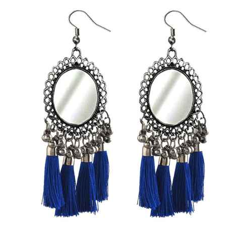 Buy Crunchy Fashion Blue Dangle Earring Multi Women - Purplle