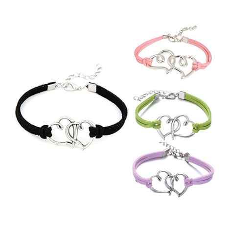 Crunchy Fashion Combo of 4 Connected Heart Bracelet
