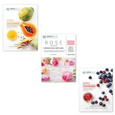 Buy Mirabelle Korea Dull Skin Face Sheet Mask Combo Pack Of 3 (25 ml) - Purplle