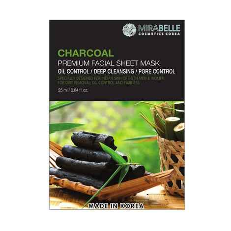 Mirabelle Korea Charcoal Premium Facial Sheet Mask (25 ml)