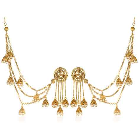 Buy Sukkhi Bahubali Flower Designer Gold Plated Long Chain Jhumki Earrings For Women - Purplle