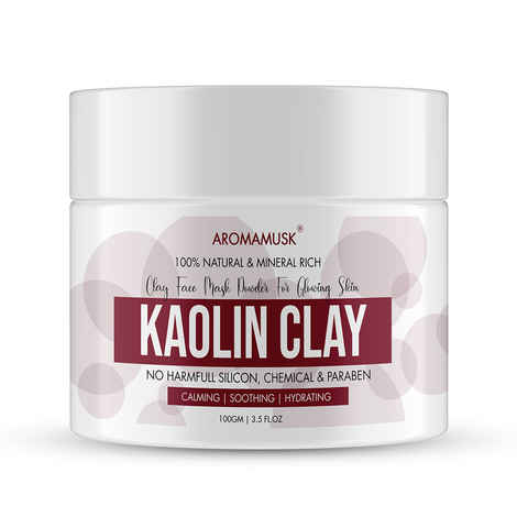 Buy AromaMusk 100% Natural and Mineral Rich Superfine Kaolin Clay Face Mask Powder For Glowing Skin (100 g) - Purplle
