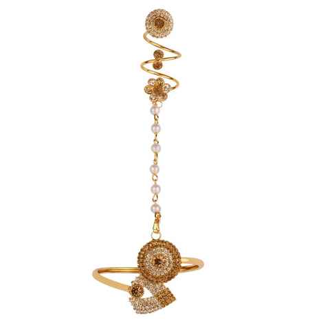 Buy Kord Store Gold Plated White Stone With Lct Stone Bracelets Cum Ring For Girls And Women KSRCB30001 - Purplle