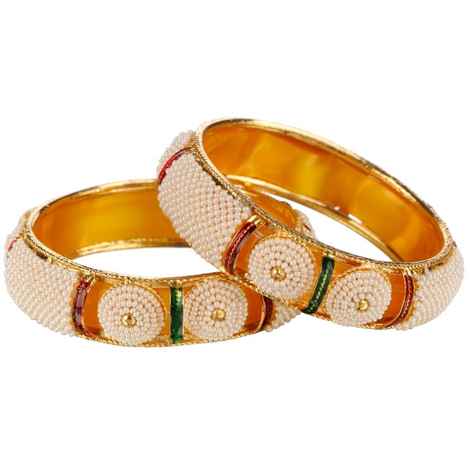 Buy Kord Store Fashion Jewellery Traditional Gold Plated Bangles Set For Girls And Women (Size -28) KSBAN50021 - Purplle