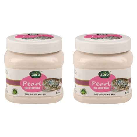 Zerb Pearl Face and Body Mask for Soft Brightening Skin ideal for all Skin types - Set of 2 x 500 g