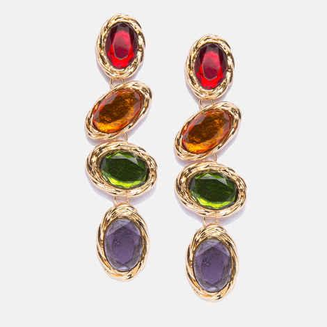 Buy Ferosh Bolour Golden Drop Earrings - Purplle