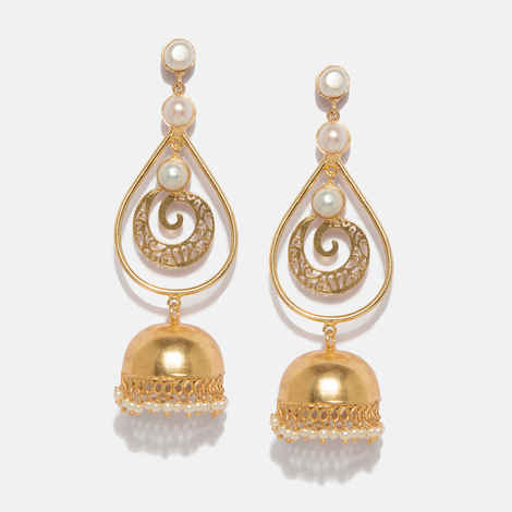 Buy Ferosh Ibriz Pearl Jhumki Earrings - Purplle