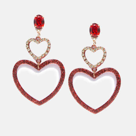 Buy Ferosh Aimee Heart Earrings - Purplle