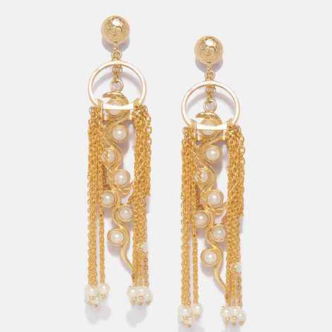 Buy Ferosh Pariza Pearl Gold Drop Earrings - Purplle