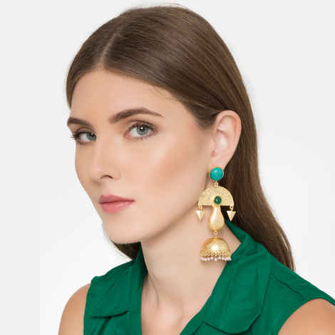 Buy Ferosh Zivar Drop Jhumki Earrings - Purplle