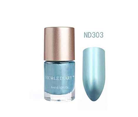 Buy NICOLE DIARY Nail Polish Metallic Mirror Effect Nail Art Lacquer Varnish Polish (ND303) (9 ml) - Purplle