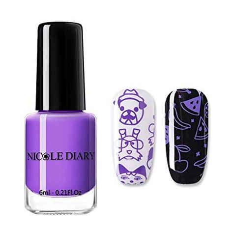Buy NICOLE DIARY 1 Bottle Nail Stamping Polish Varnish Colorful Nail Art Plate Printing Polish Lacquer Manicure Nail Art Varnish (ND11) (6 ml) - Purplle