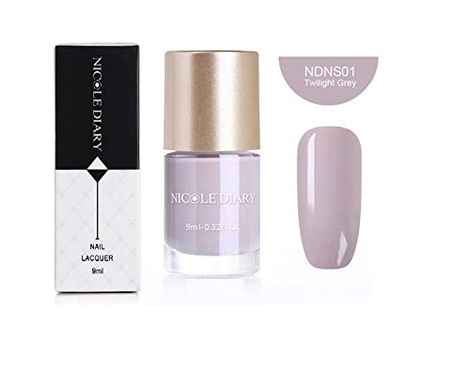 Buy NICOLE DIARY Nail Polish Nude Series Varnish Polish Quick Dry Eco-friendly Nail Art Lacquer (NDNS01 - Twilight Grey) (9 ml) - Purplle