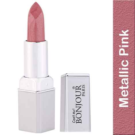 Bonjour Paris Metallic Shine Lipstick (Metallic Pink) (4.2 g)