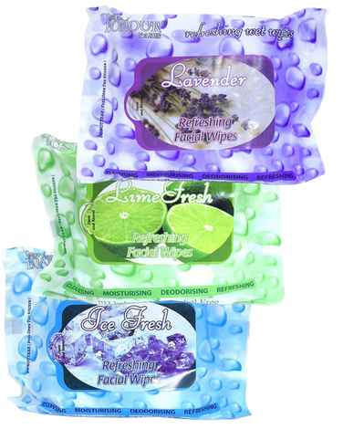 Bonjour Paris Refreshing Wet Facial Wipes - Ice Fresh/Lime Fresh/Lavender Fresh (200 g)