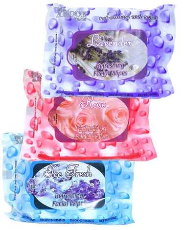 Bonjour Paris Wet Wipes, Ice Fresh/Rose Fresh/Lavender Fresh (200 g)