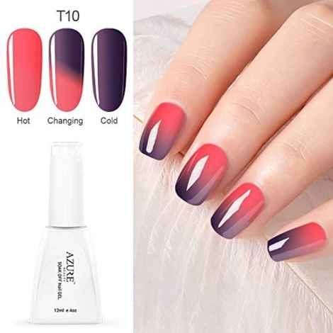 Buy Azure Beauty Newest Nail Gel Polish Temperature Changing Nail Color Soak-off LED/UV Gel Polish (12 ml) 1pcs Nail Gel For Nail Art (Azure - T10) - Purplle